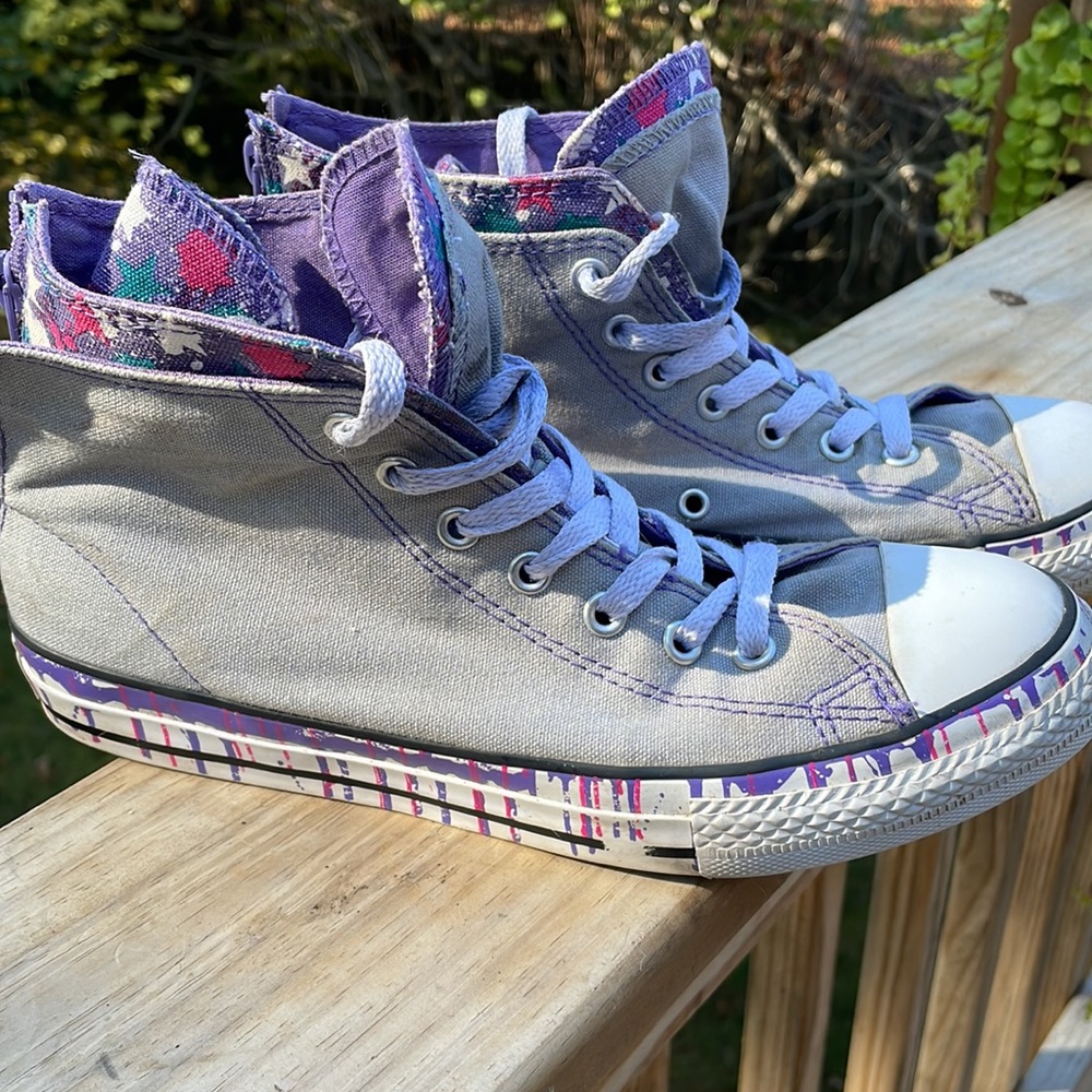 Converse "Dripping Paint" Sneakers Size Junior 5 - Picture 3 of 13